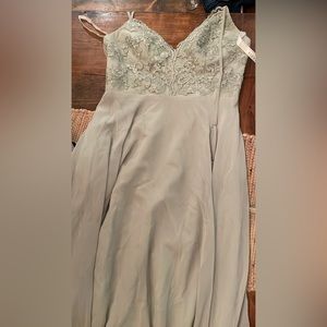 Azazie laced top long dress